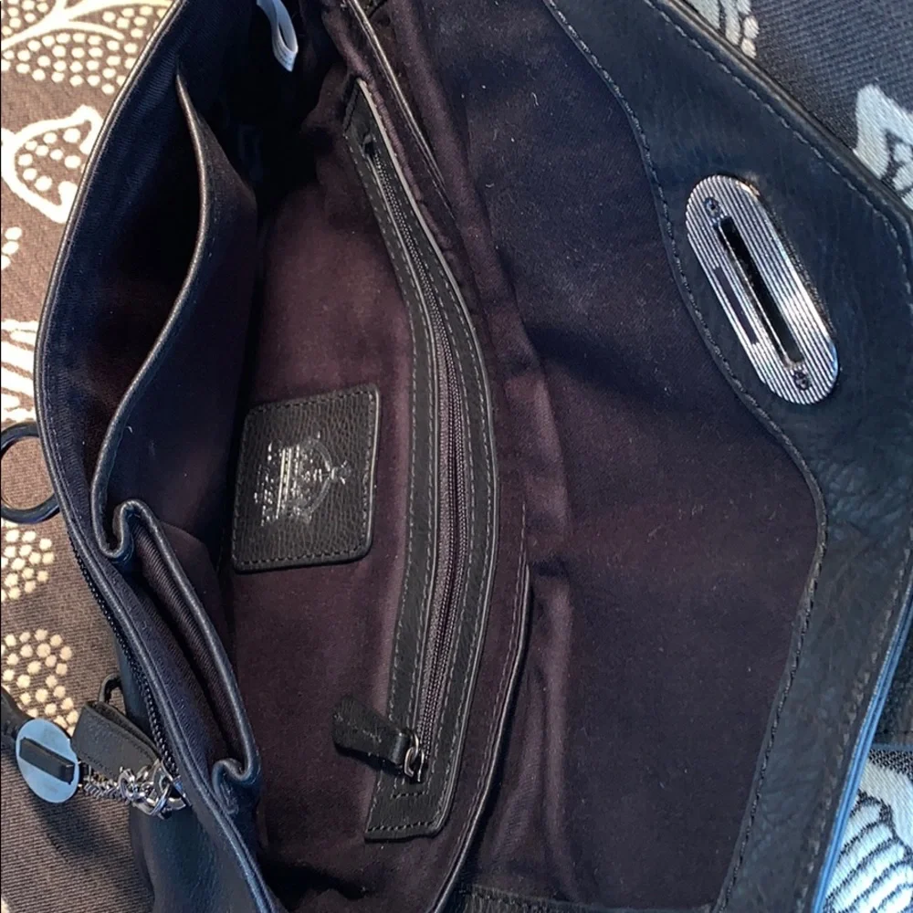 Crown Clutch Black Leather NWOT